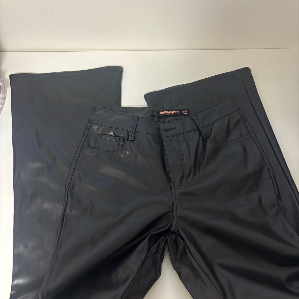 Faux Leather Black Women’s Pants - Dollhouse